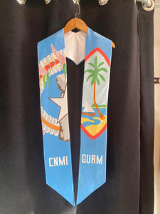 GRADUATION SASH - LIGHT BLUE W/ CNMI SEAL & GUAM SEAL