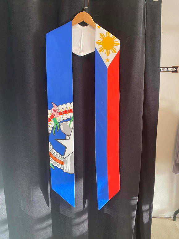 GRADUATION SASH - CNMI SEAL & PHILIPPINE FLAG