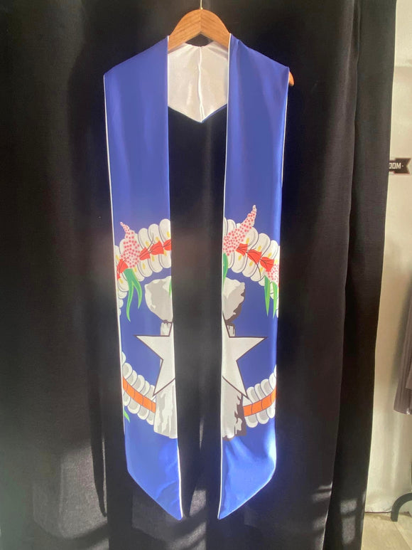 GRADUATION SASH - PLAIN BLUE CNMI SEAL V2