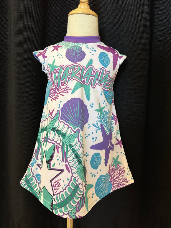 PURPLE SHELLS & STARS YOUTH DRESS